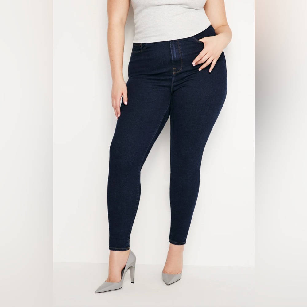 Good American Women’s Always Fits Good Legs Skinny Jeans Dark Blue NWT Size 26W